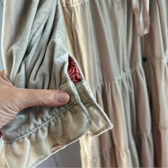 🎉NWT Free People velvet Bella Donna Duster jacket cream XL ivory missing ties - Picture 12 of 13